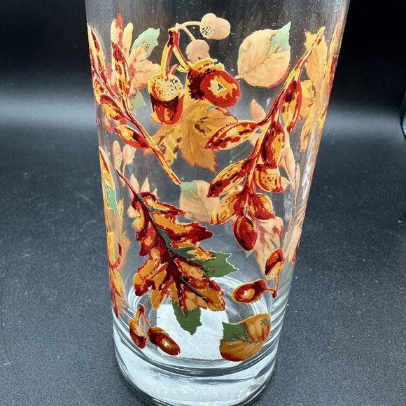 Greenbrier Autumn Fall Leaves Acorns Drinking Glasses Tumblers 16.3 oz Set of 4 - Picture 2 of 9